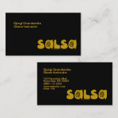 Salsa Dancing Gold Swirls Visitekaartje (Voorkant / Achterkant)