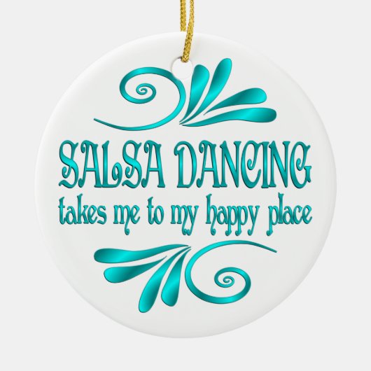 Salsa Dancing Happy Place Keramisch Ornament (Voorkant)