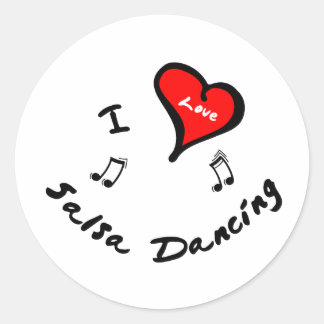 Salsa Dancing Items - Ik Hart Salsa Dansen Ronde Sticker
