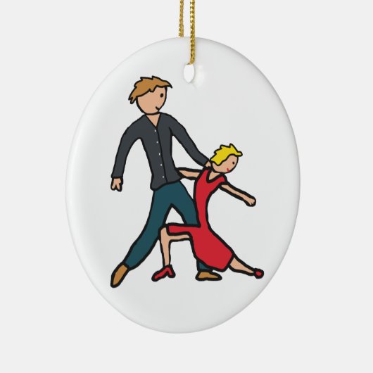 Salsa Dancing Keramisch Ornament (Rechts)