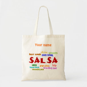 Salsa Dancing Lovers Dance Custom Name Reused Tote Bag
