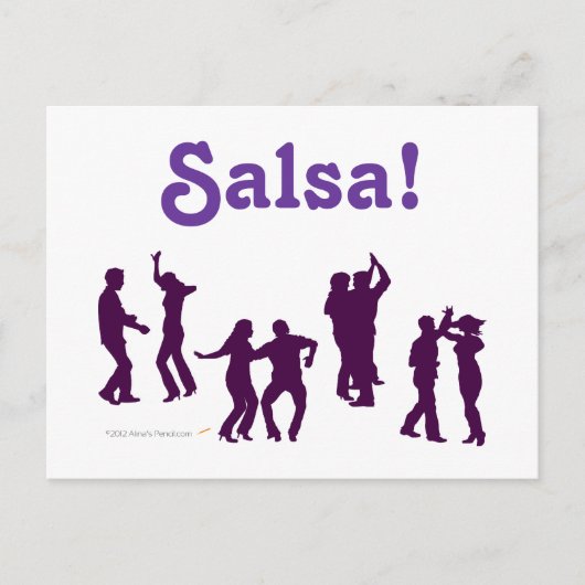 Salsa Dancing Poses Silhouettes Custom Briefkaart (Voorkant)