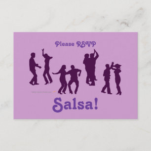 Salsa Dancing Poses Silhouettes Custom Kaart