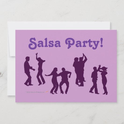 Salsa Dancing Poses Silhouettes Custom Kaart (Voorkant)