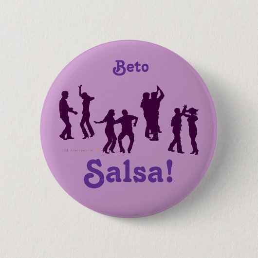 Salsa Dancing Poses Silhouettes Custom Ronde Button 5,7 Cm (Voorkant)