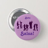 Salsa Dancing Poses Silhouettes Custom Ronde Button 5,7 Cm (Voorkant /achterkant)