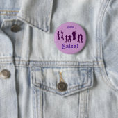 Salsa Dancing Poses Silhouettes Custom Ronde Button 5,7 Cm (In situ)