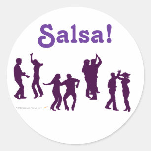 Salsa Dancing Poses Silhouettes Custom Ronde Sticker