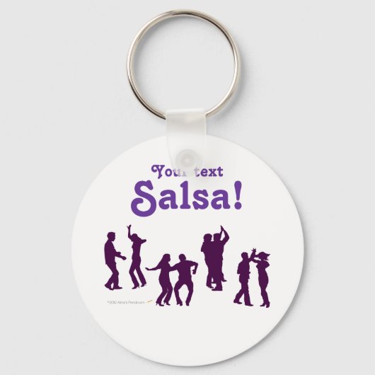 Salsa Dancing Poses Silhouettes Custom Sleutelhanger (Voorkant)