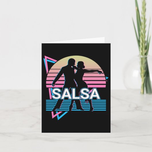 Salsa Dancing Salsa Dancer Retro Kaart (Voorkant)