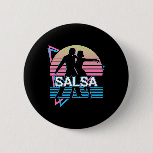 Salsa Dancing Salsa Dancer Retro Ronde Button 5,7 Cm