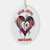 Salsa Dancing Sparkles Keramisch Ornament (Rechts)