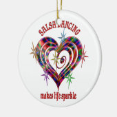Salsa Dancing Sparkles Keramisch Ornament (Links)