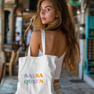 salsa dans koningin latijn modern eenvoudig tote bag