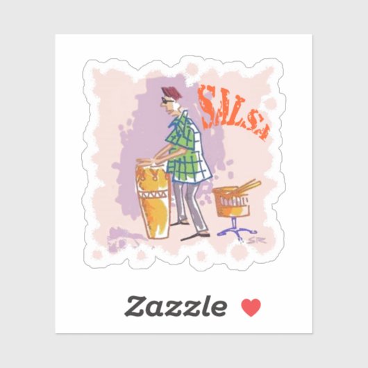 Salsa drummer contour sticker (Vel)