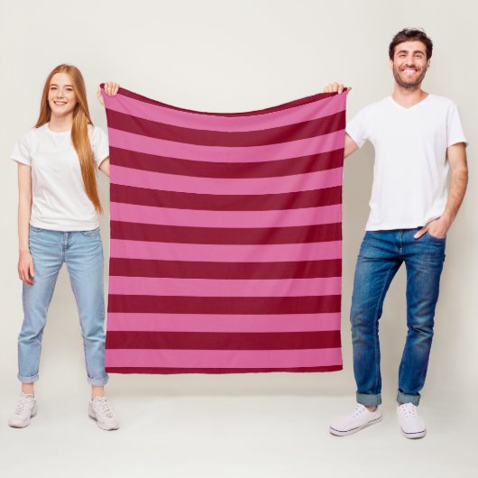 Salsa Flamingo Roze Streep Fleece Deken (In situ)