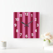 Salsa Flamingo Roze Streep Vierkante Klok (Huis)