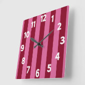 Salsa Flamingo Roze Streep Vierkante Klok (Hoek)