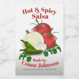 Salsa Hot & Spicy 2 x 3" Eten Label Voedselcontainer Etiket