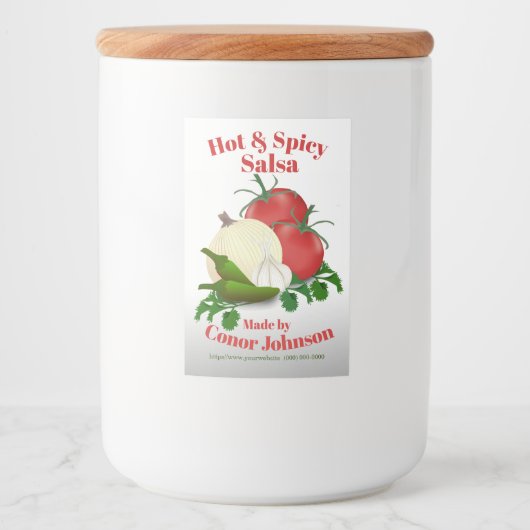 Salsa Hot & Spicy 2 x 3" Eten Label Voedselcontainer Etiket (Voorkant)
