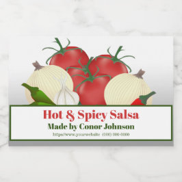 Salsa Hot & Spicy 3 x 2 inch Voedselcontainer Etiket