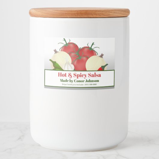 Salsa Hot & Spicy 3 x 2 inch Voedselcontainer Etiket (Voorkant)
