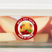 Salsa Hot vlammen cirkel Labels (Aangebracht)