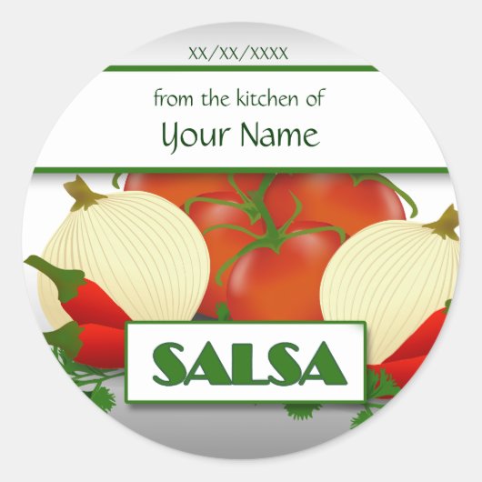 Salsa Inblikken Aangepaste Sticker Label (Voorkant)