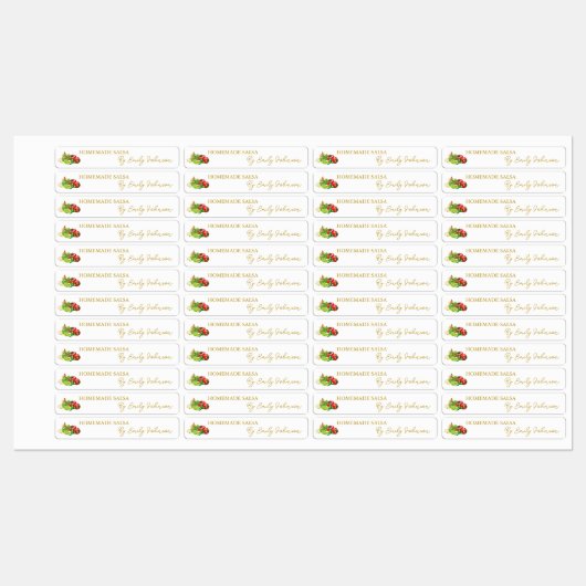 Salsa maison mince Étiquette (Feuille)