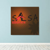 Salsa Moves - Wrapped Canvas Afdruk (Insitu (Houten vloer))