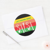 Salsa pot met leuke kleurrijke strepen ronde sticker (Envelop)