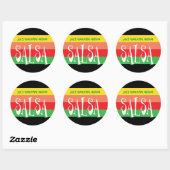 Salsa pot met leuke kleurrijke strepen ronde sticker (Vel)