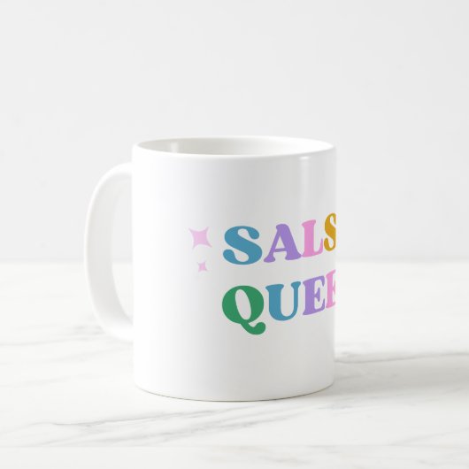 Salsa queen rétro moderne coloré mignon Mug (Devant gauche)