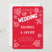 Salsa Rose wedding invitation (Devant)