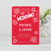 Salsa Rose wedding invitation (Debout devant)