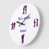 Salsa Time Dance Pose Silhouettes Horloge murale (Angle)
