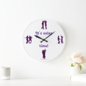 Salsa Time Dance Pose Silhouettes Horloge murale (Maison)