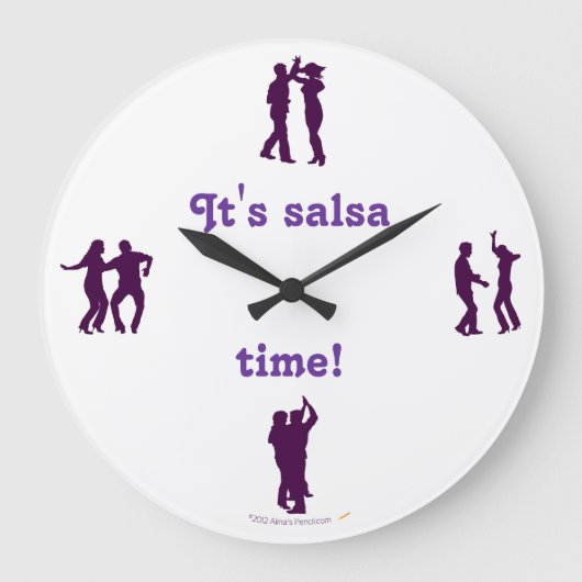 Salsa Time Dance Poses Silhouettes Wall klok (Voorkant)
