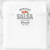 Salsa uit eigen keuken van Naam Potdeksel Ronde Sticker (Tas)