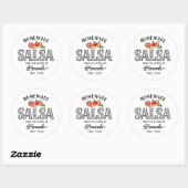 Salsa zelfgemaakt in de keuken van naam potdeksel ronde sticker (Vel)