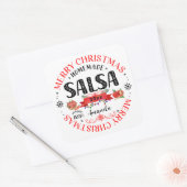 Salsa Zelfgemaakt Prettig Kerstfeest Naam Potdekse Vierkante Sticker (Envelop)