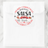 Salsa Zelfgemaakt Prettig Kerstfeest Naam Potdekse Vierkante Sticker (Tas)