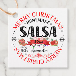 Salsa Zelfgemaakte Vrolijke Kerstmis Naam Jar Bedankjes Labels