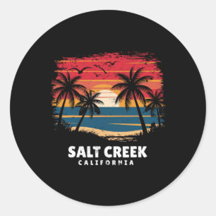 Salt Creek Beach Californië Surfboarder Palmboom Ronde Sticker