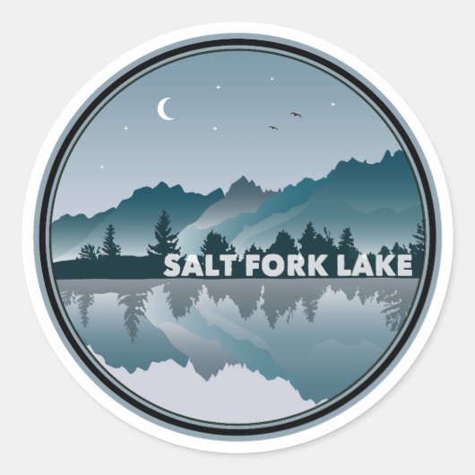 Salt Fork Lake Ohio Reflection Ronde Sticker (Voorkant)