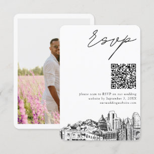 Salt Lake City Bruiloft RSVP QR Code Klein Informatiekaartje