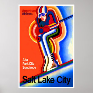 Salt Lake City Kunst Ski Poster Utah Reisprint