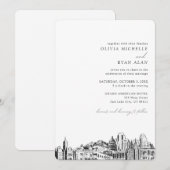 Salt Lake City Mariage Élégante Skyline Invitation (Devant / Derrière)