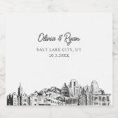 Salt Lake City Mariage Étiquette Champagne (Étiquettes simples)