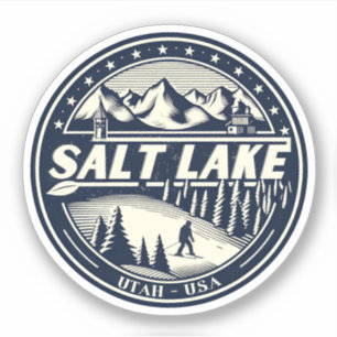 Salt Lake City Skigebieden Utah skikado's Sticker